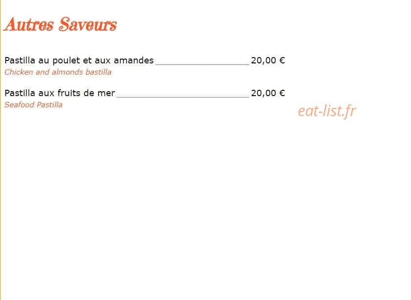 Les délices du Maroc — carte page 4
