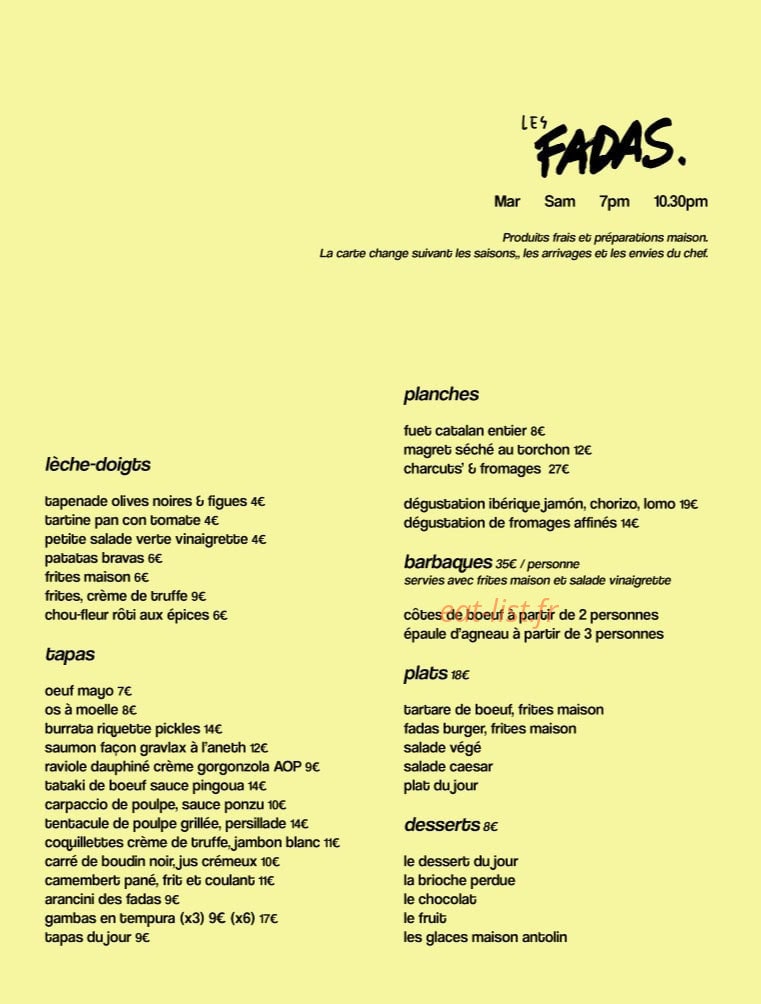 Les Fadas — carte page 1