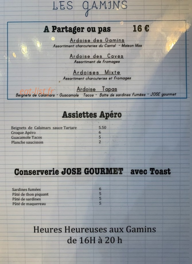 Les gamins — carte page 2