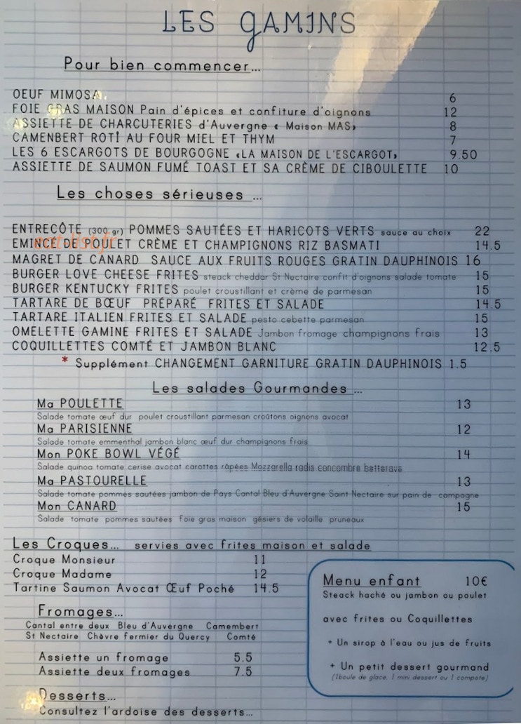 Les gamins — carte page 1