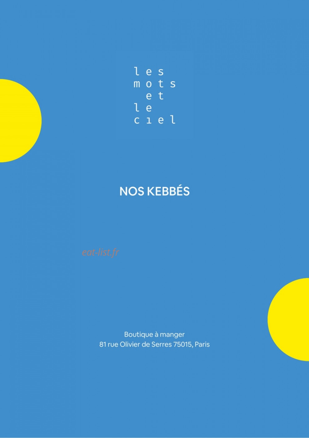Les Mots et Le Ciel — carte page 1
