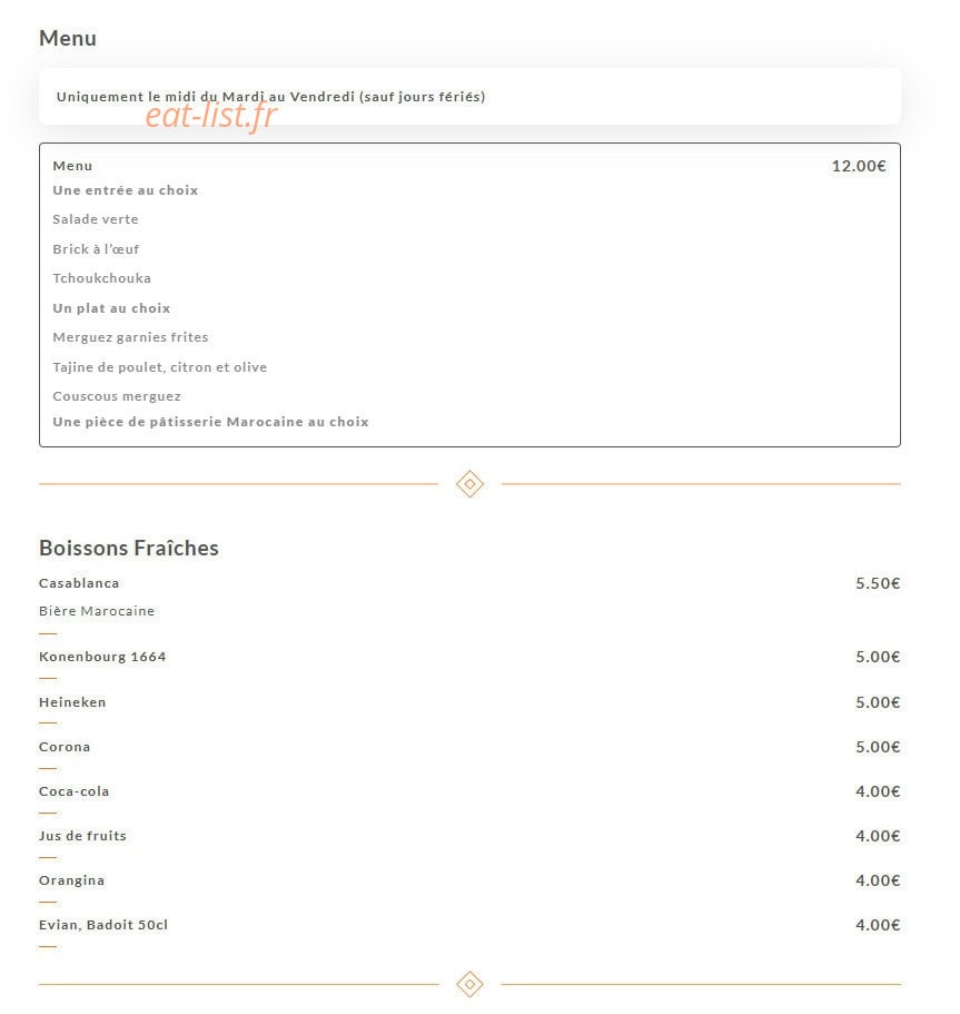Les Saveurs — carte page 5