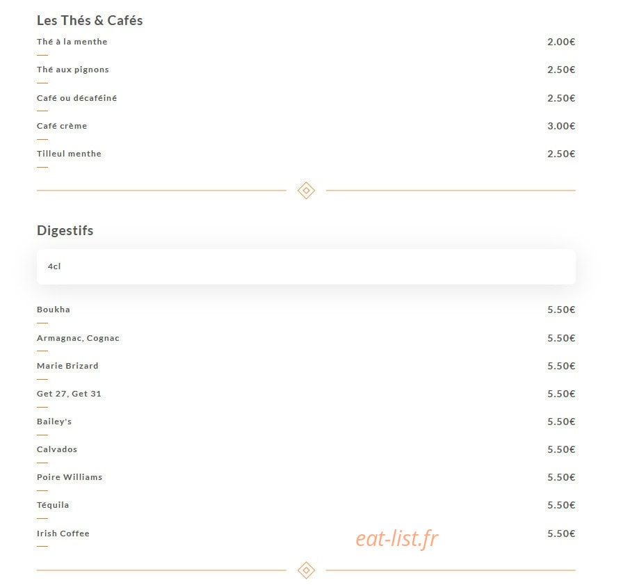 Les Saveurs — carte page 6