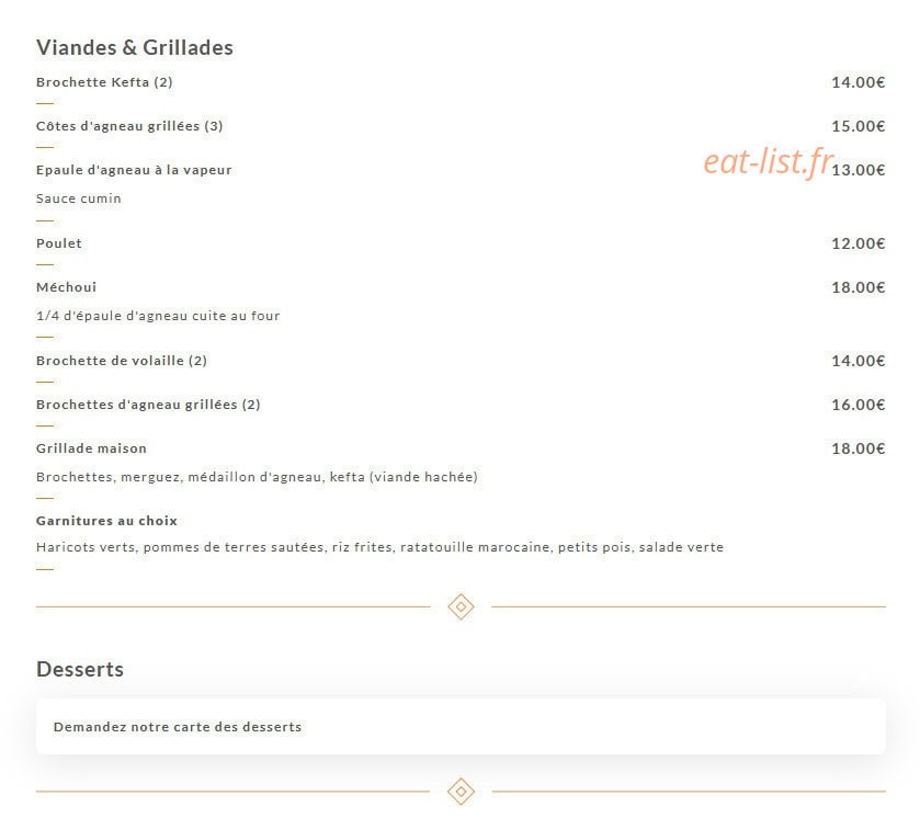 Les Saveurs — carte page 4