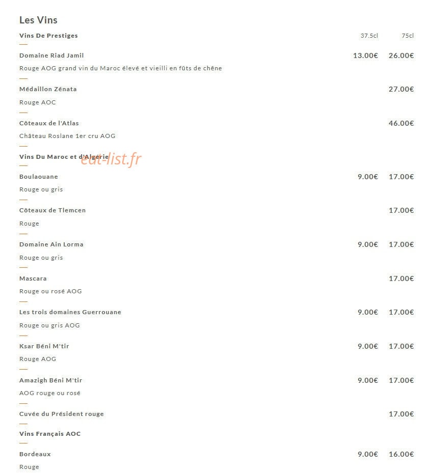 Les Saveurs — carte page 8