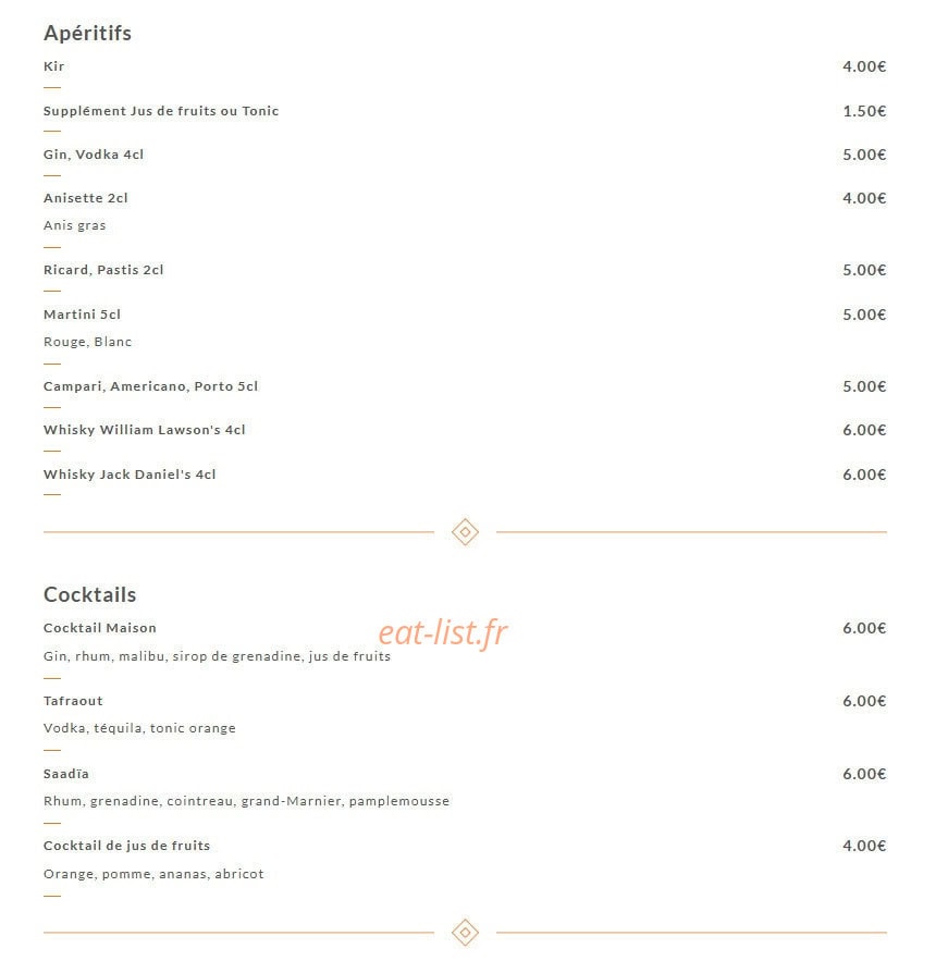 Les Saveurs — carte page 7
