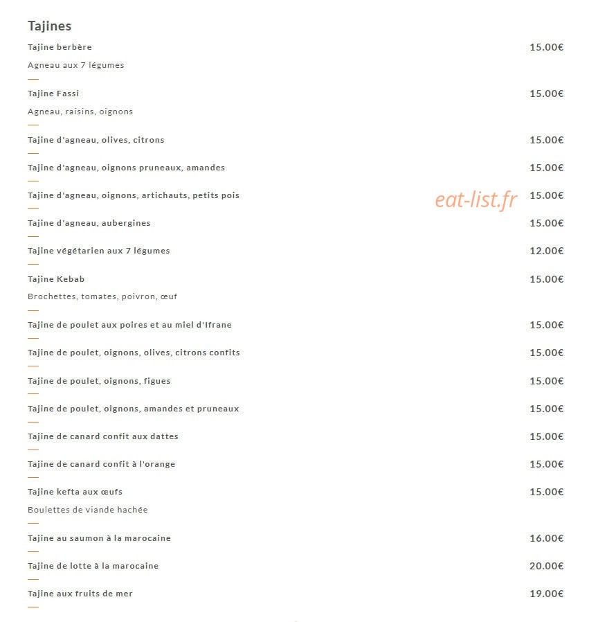 Les Saveurs — carte page 2