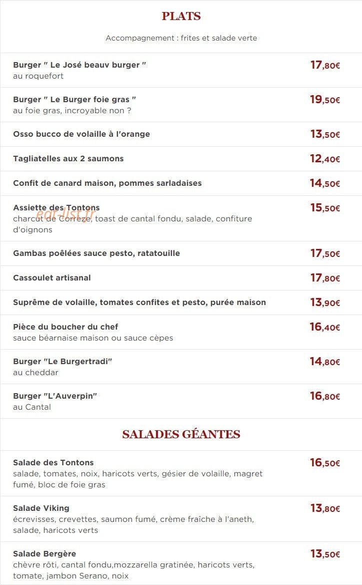 Les Tontons — carte page 2