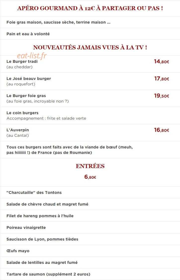 Les Tontons — carte page 1