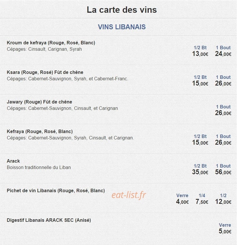 Les Vignes du Liban — carte page 6