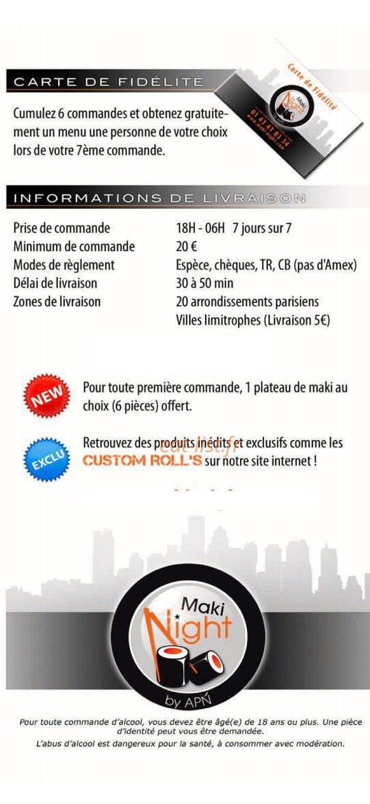 maki night — carte page 6