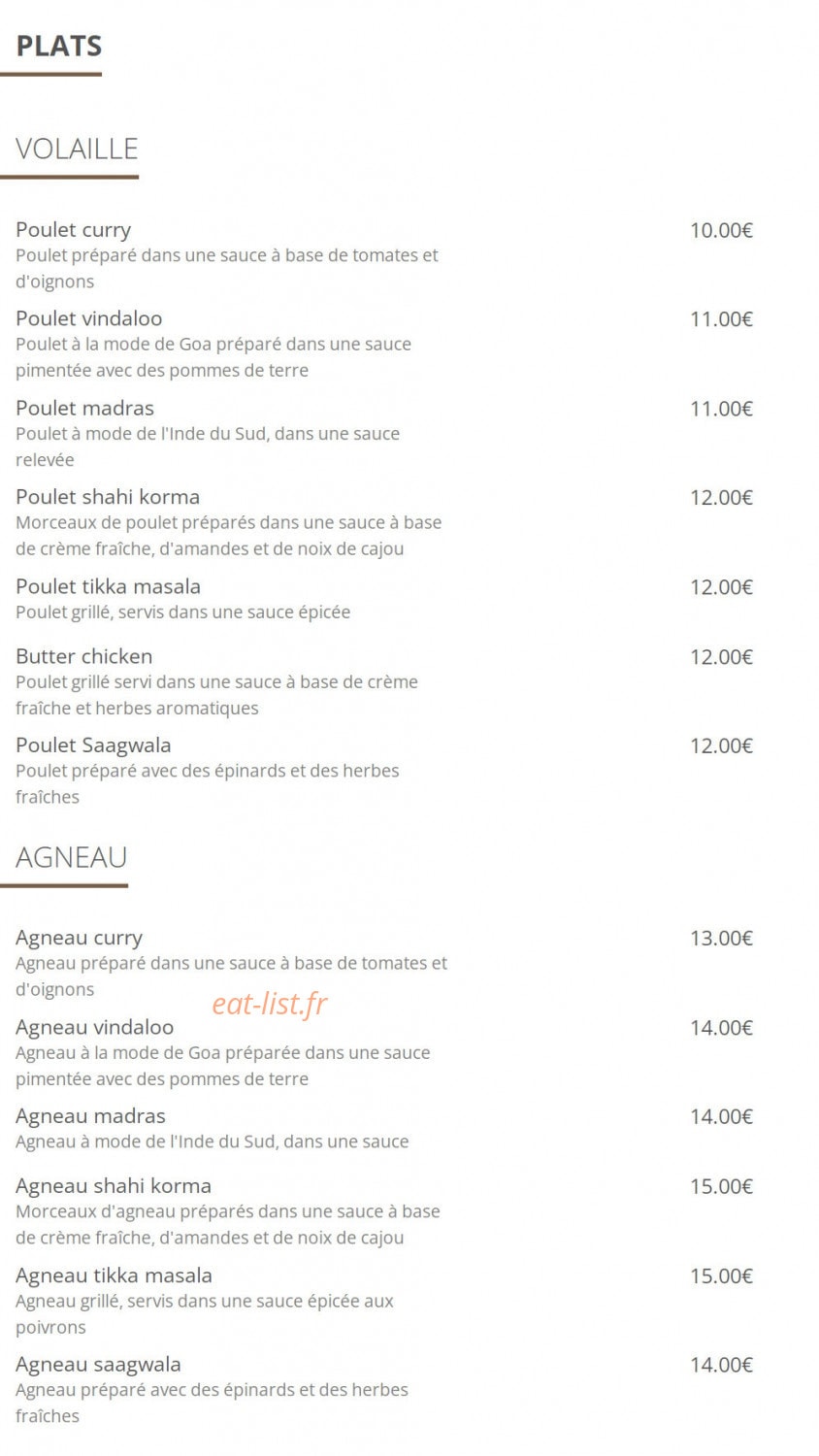 Mumbai Lounge — carte page 3