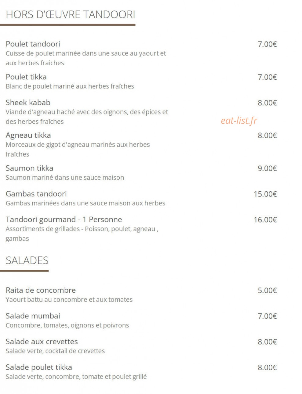 Mumbai Lounge — carte page 2