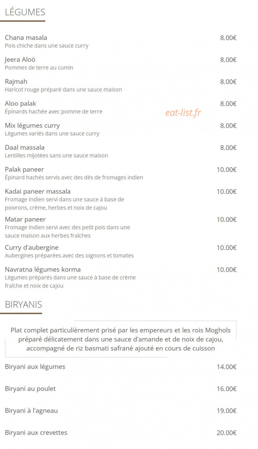 Mumbai Lounge — carte page 5