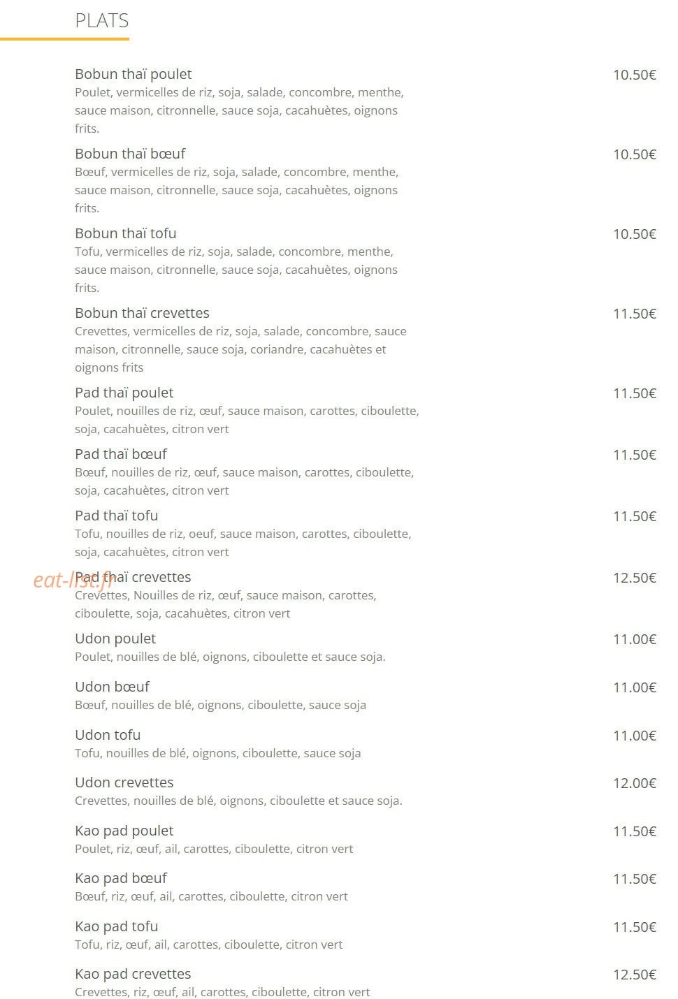 Ô Phuket's — carte page 2