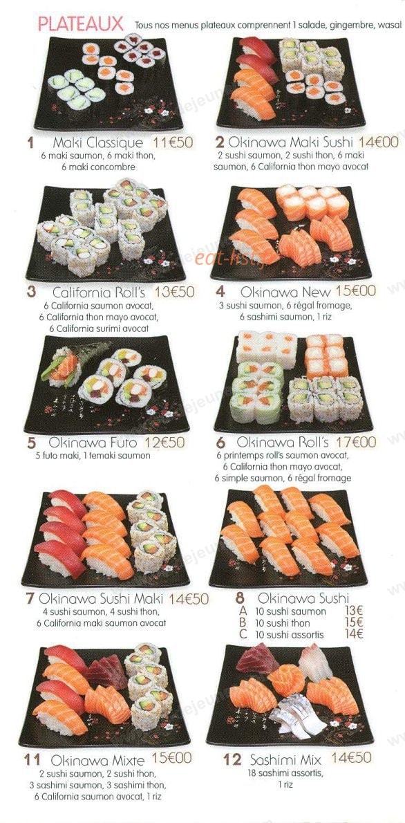 Okinawa Sushi — carte page 7