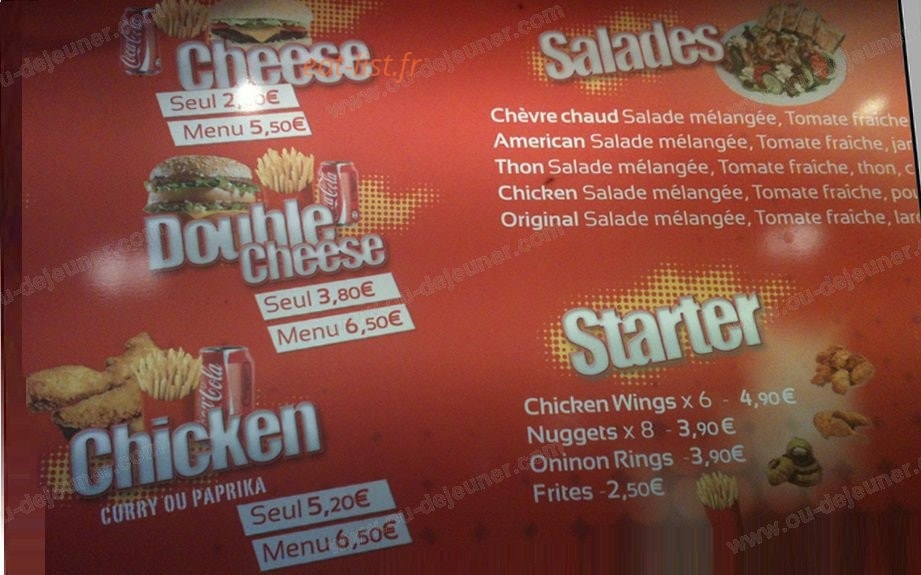 Original Burger — carte page 5