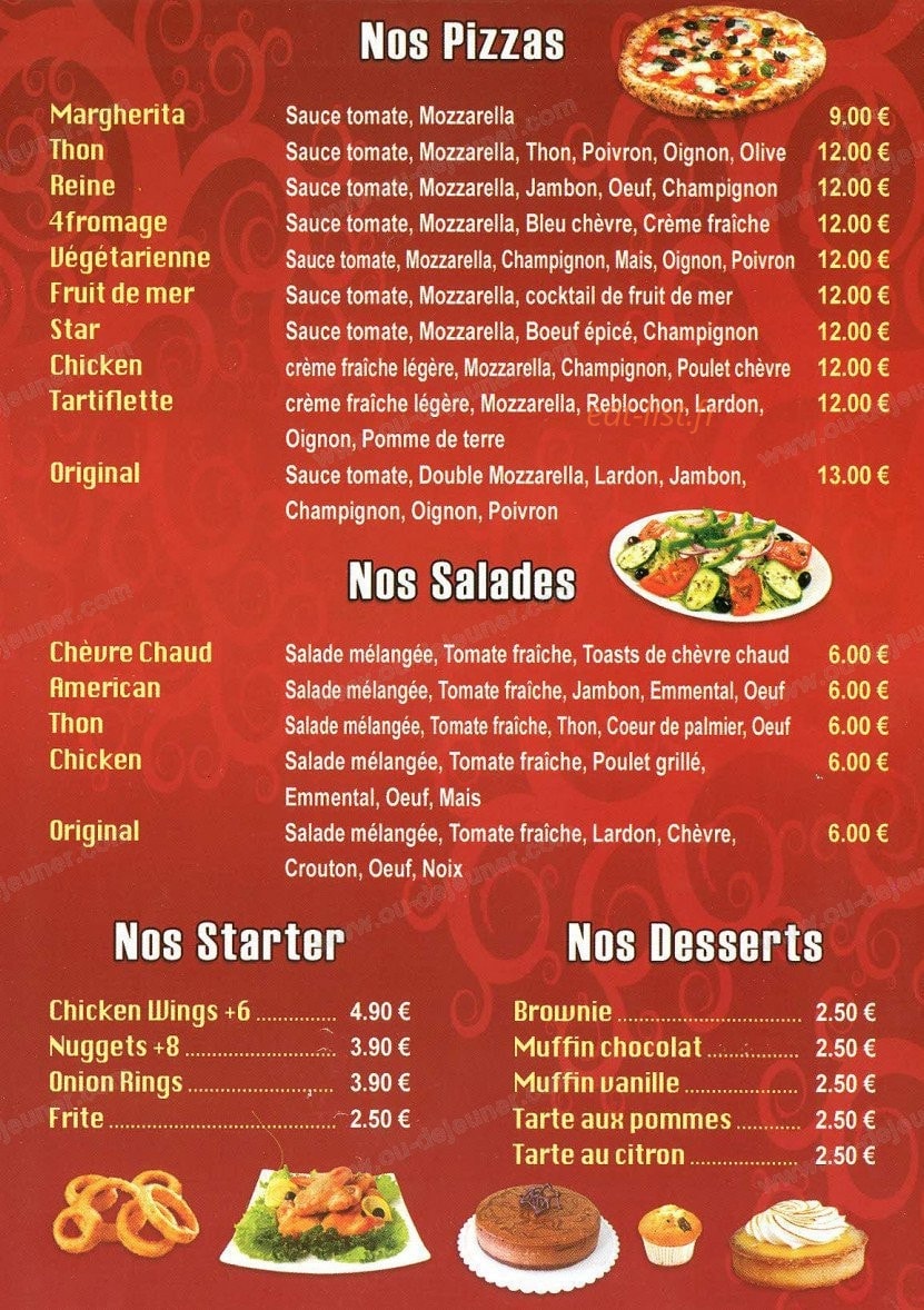 Original Burger — carte page 3