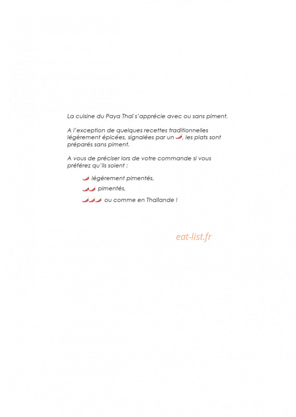 Paya Thaï — carte page 7