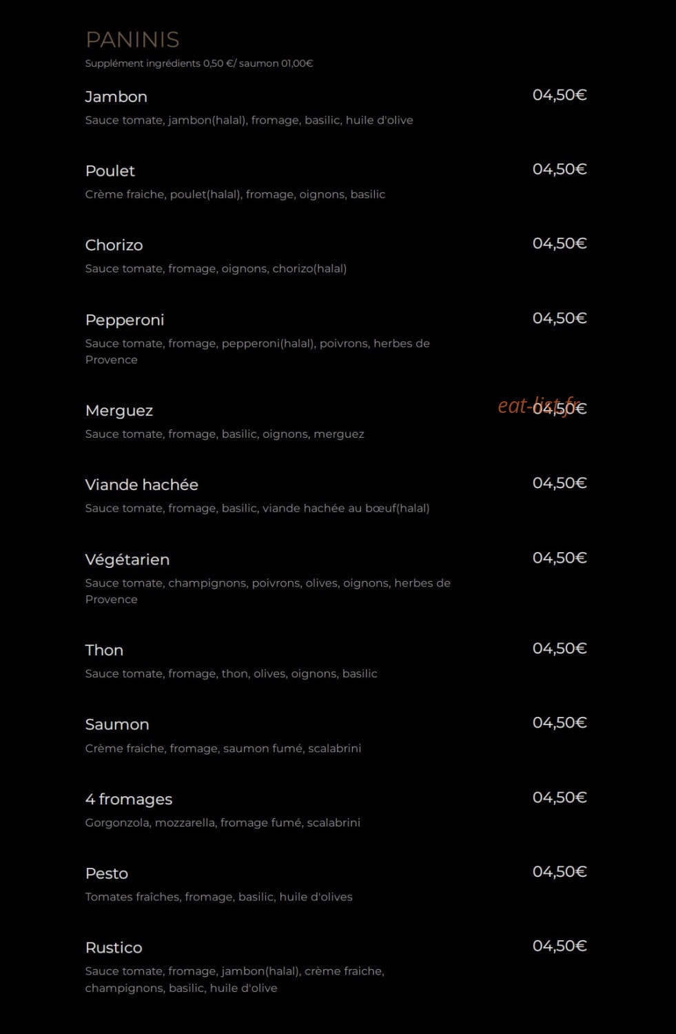 Pizza  15 — carte page 3
