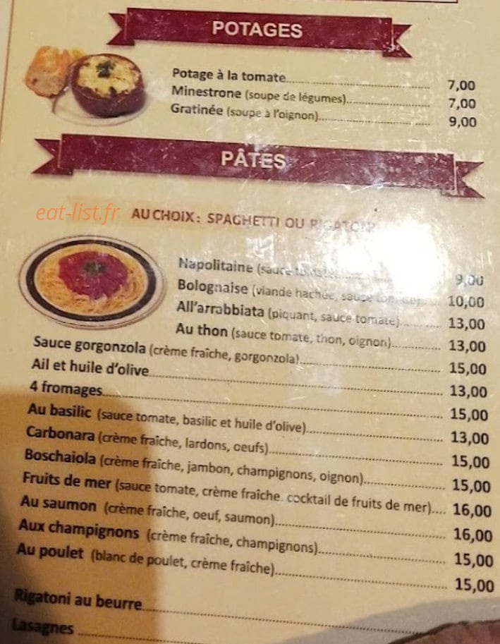 Pizza Fiorentina — carte page 3