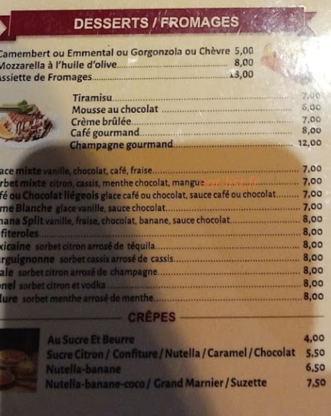 Pizza Fiorentina — carte page 10