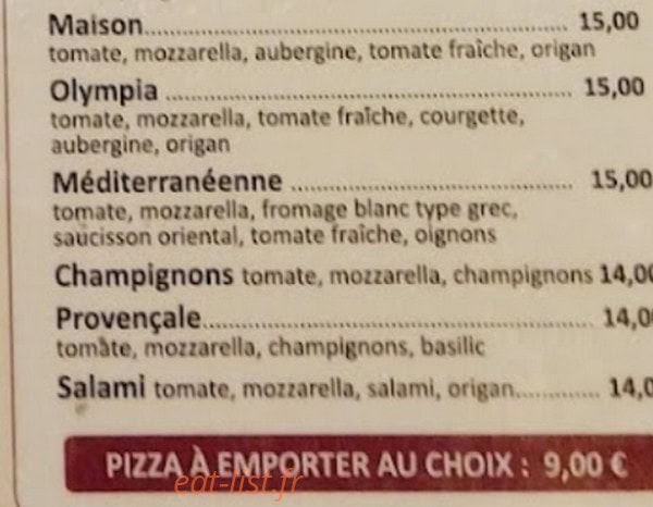 Pizza Fiorentina — carte page 7