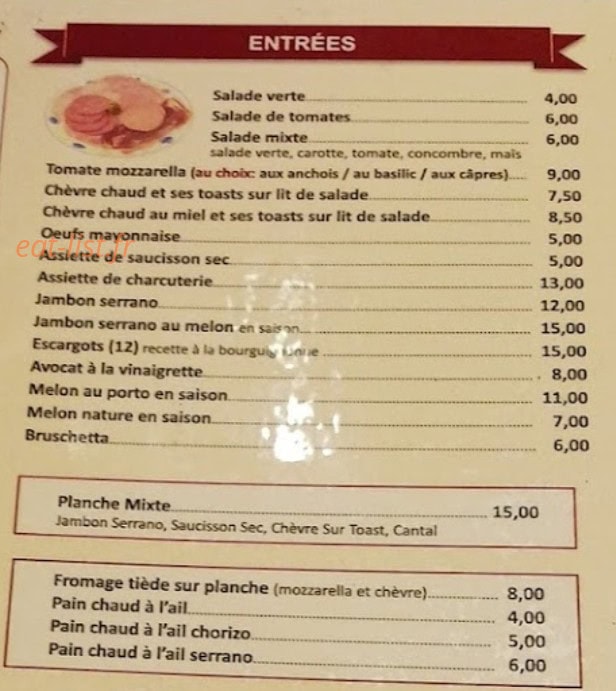 Pizza Fiorentina — carte page 1