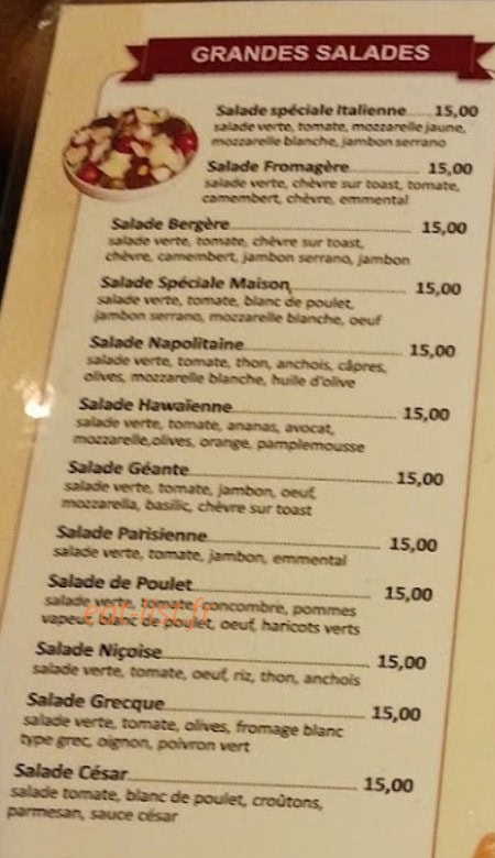 Pizza Fiorentina — carte page 4
