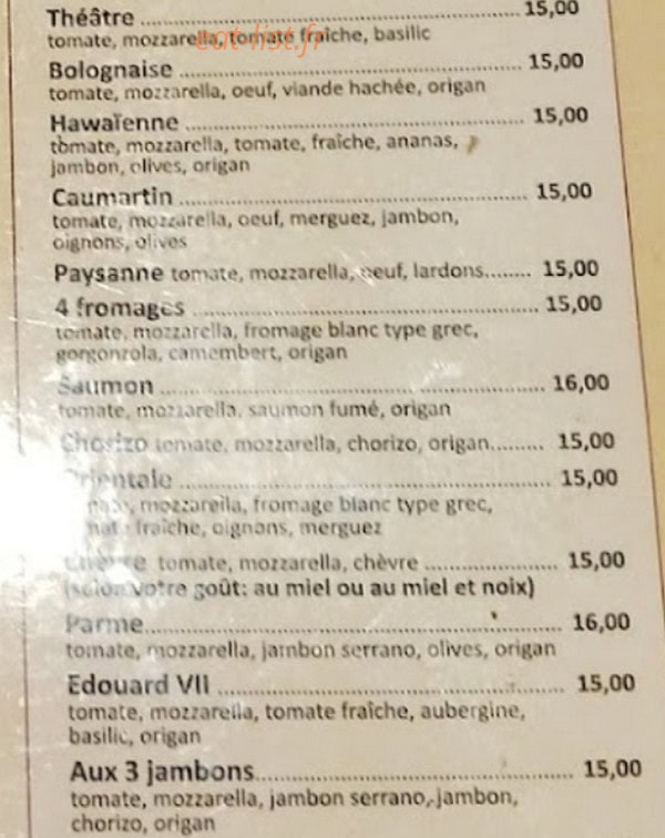 Pizza Fiorentina — carte page 6