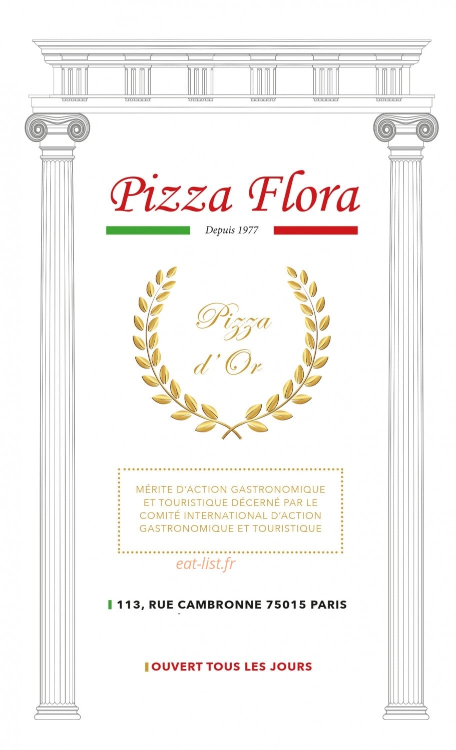 Pizza Flora — carte page 1
