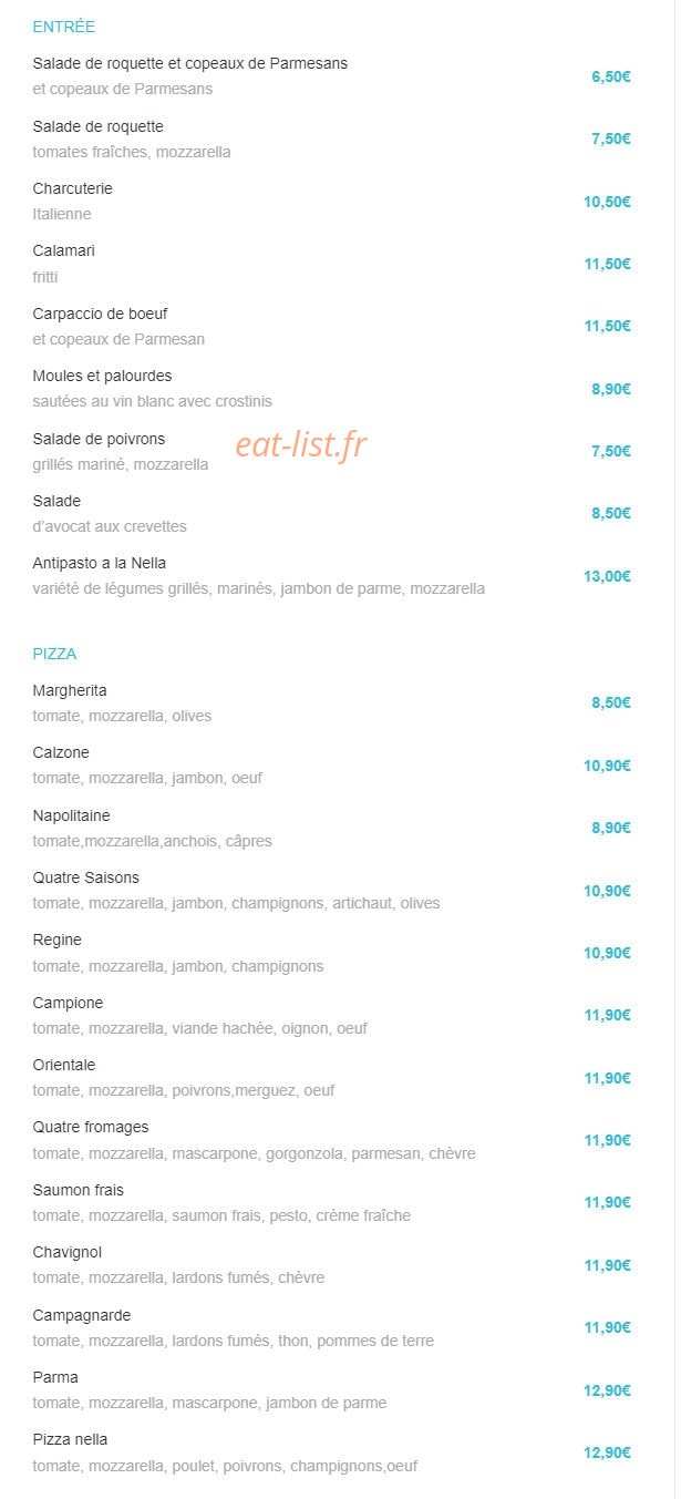 Pizza Nella — carte page 2