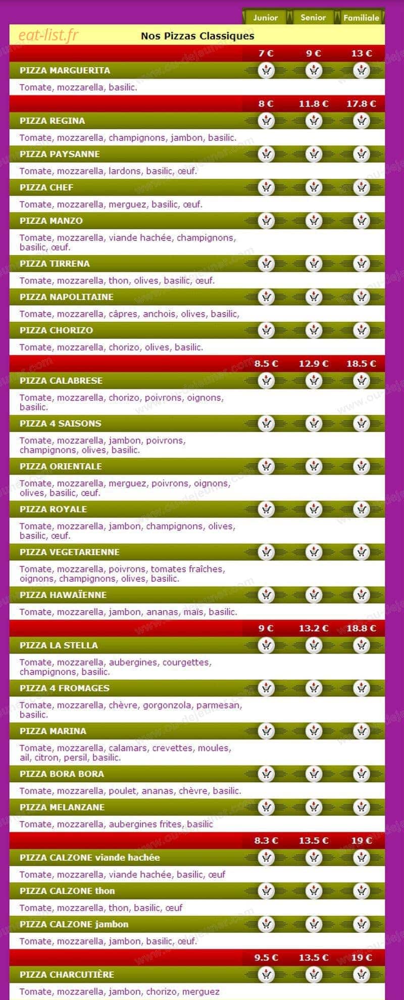 Pizza Stella — carte page 2