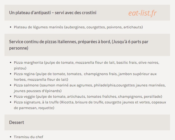 Pizza sur Seine — carte page 1