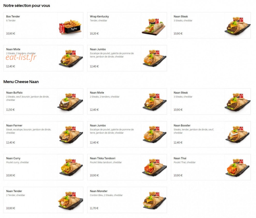 PizzBurg — carte page 1