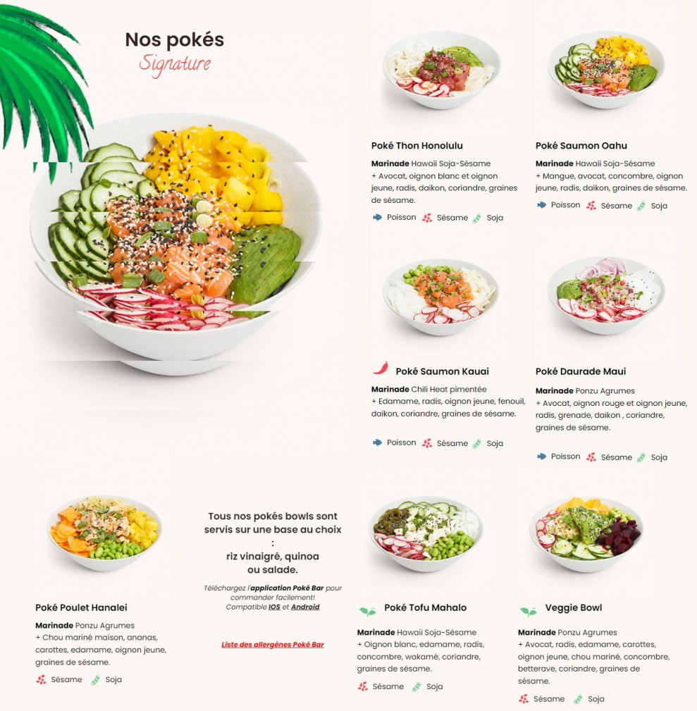 Poké Bar — carte page 1