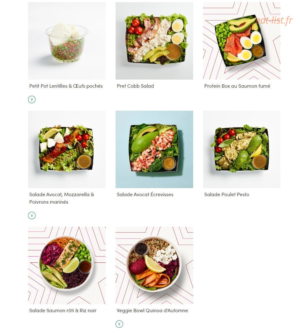 Pret A Manger — carte page 8