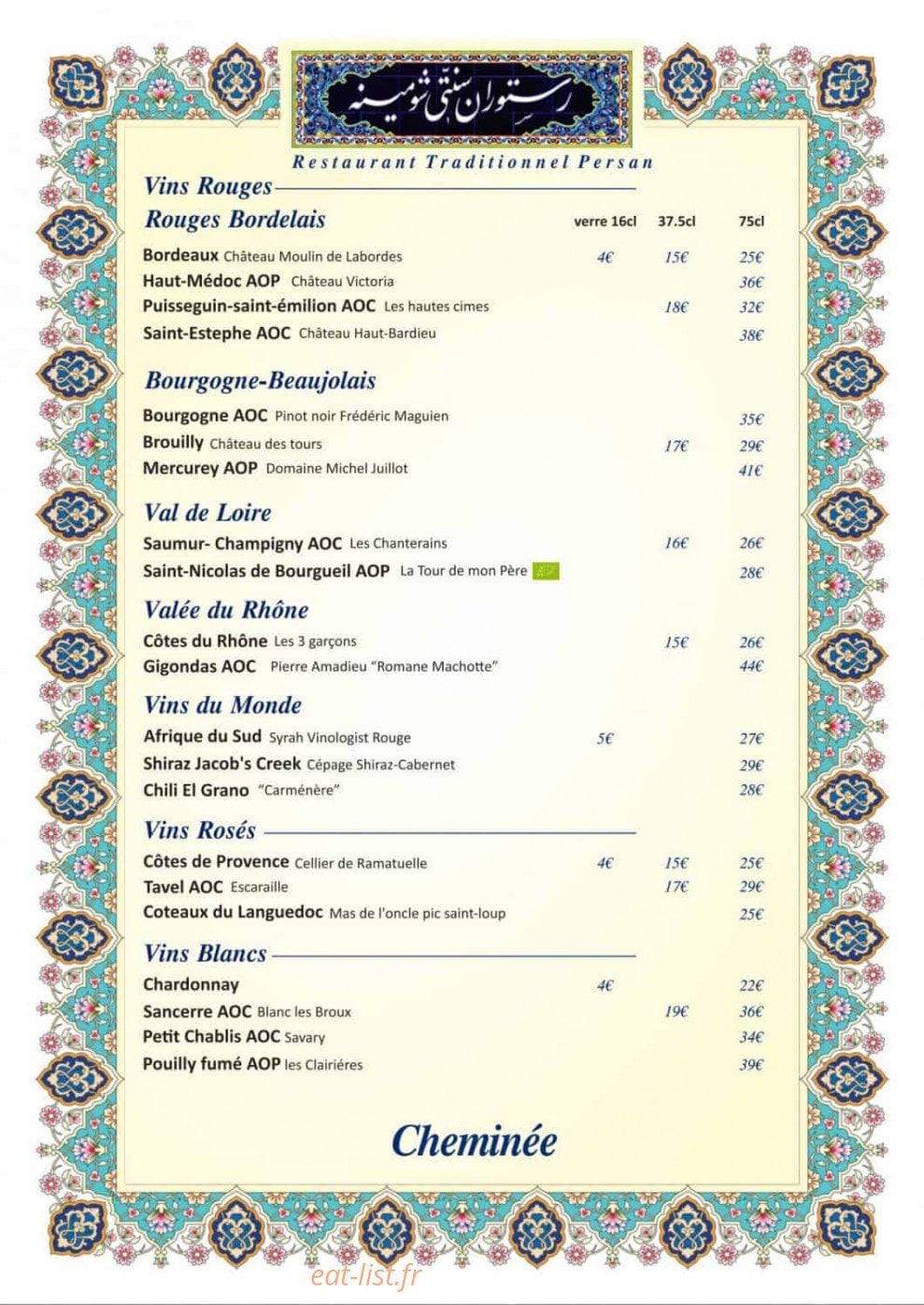 Restaurant Cheminée — carte page 6