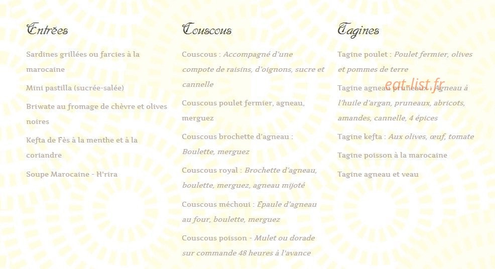 Restaurant Le Caroubier — carte page 2