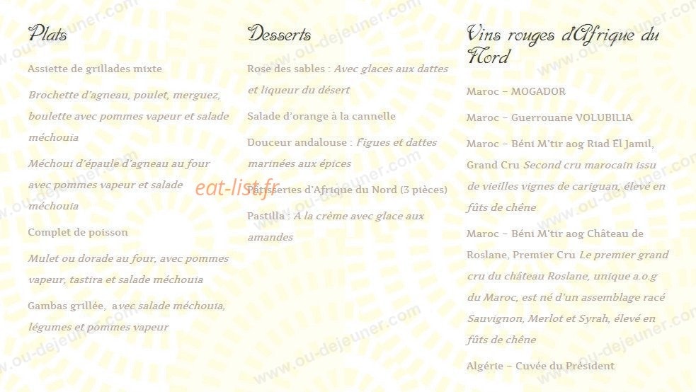 Restaurant Le Caroubier — carte page 3