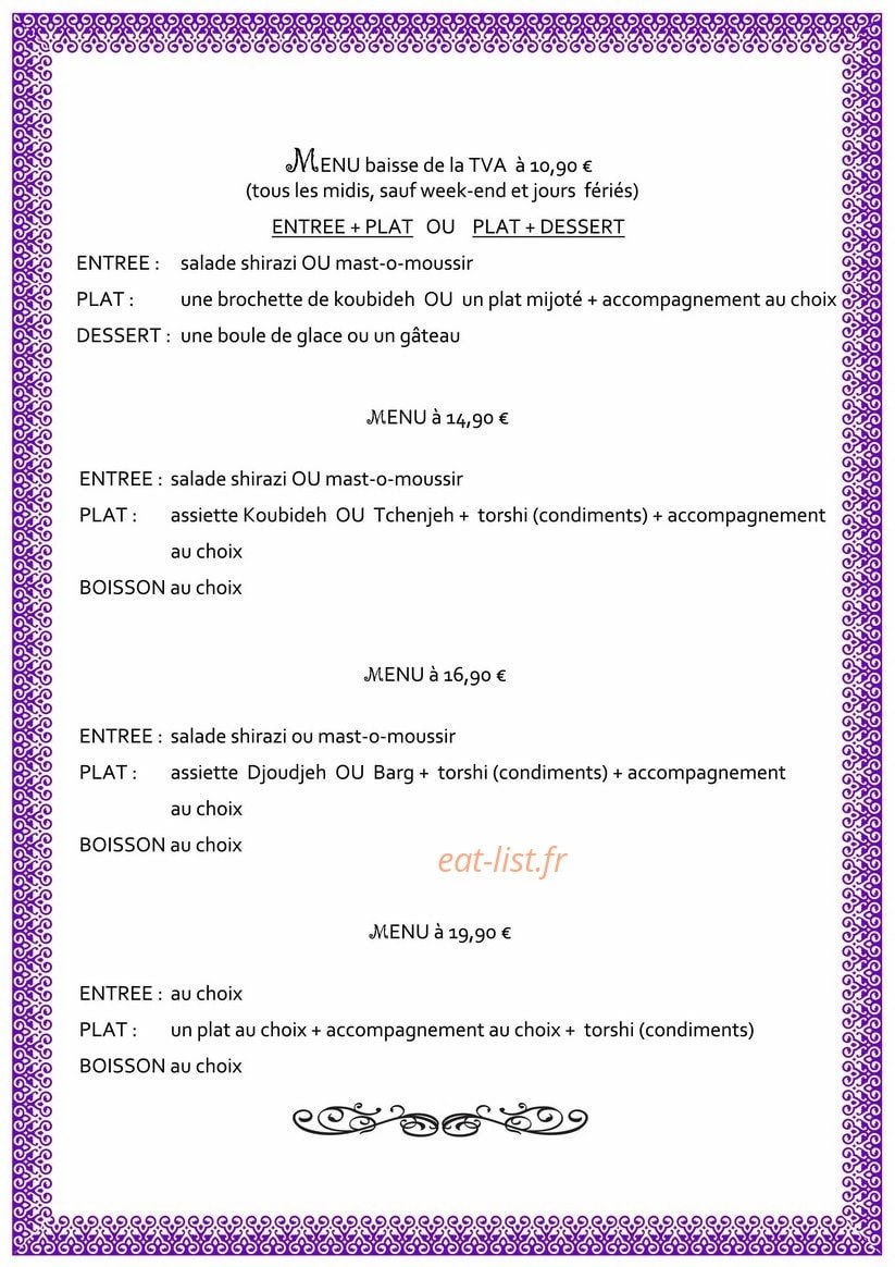 Restaurant Perchiana — carte page 4