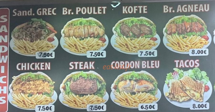 Sandwicherie Grec — carte page 1