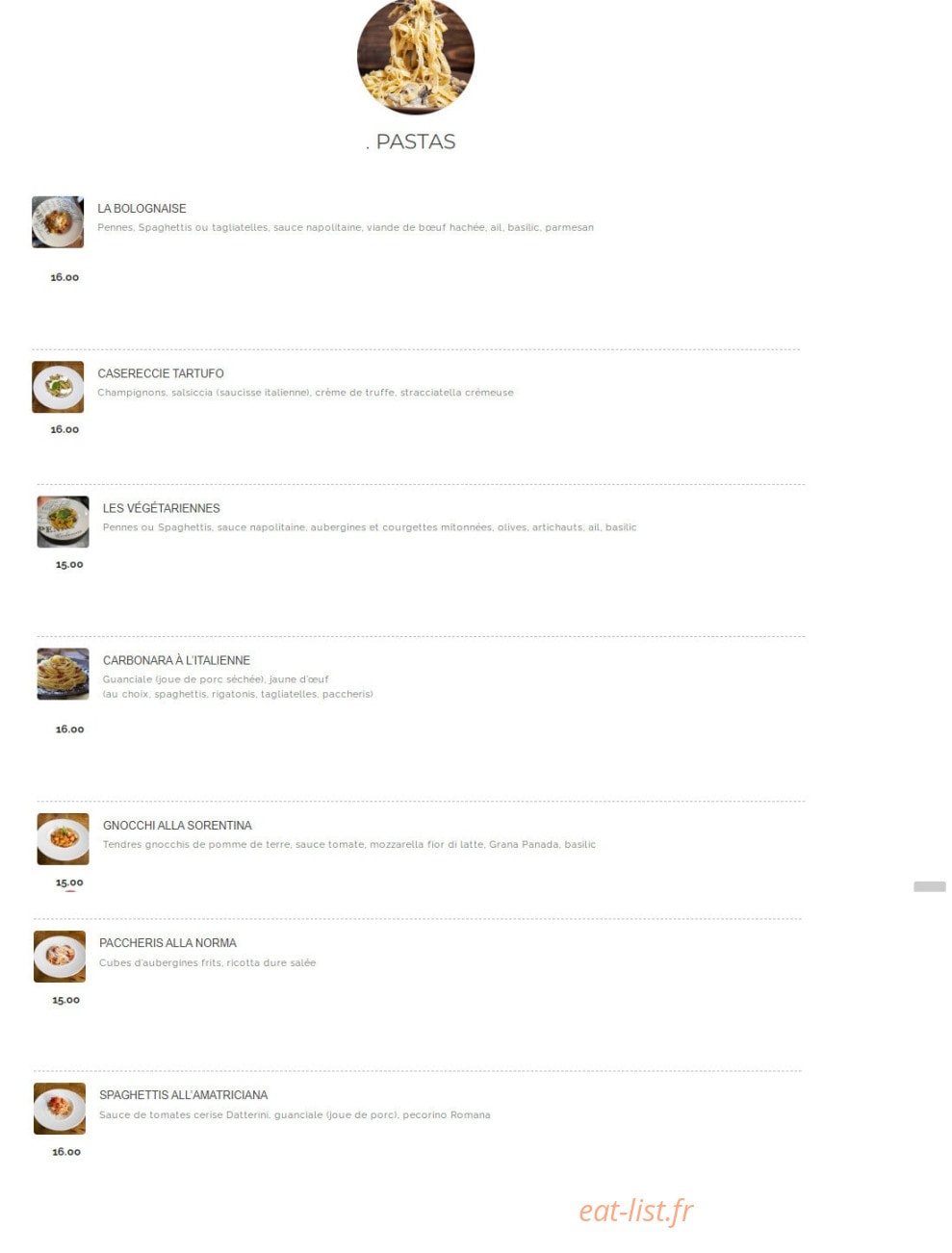 Senso Pizza — carte page 8