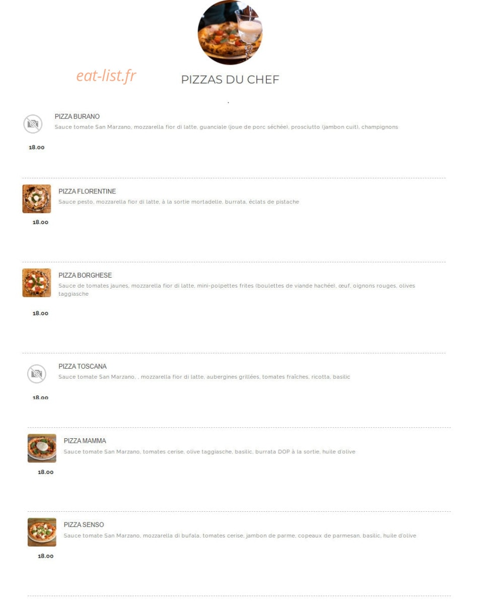 Senso Pizza — carte page 6