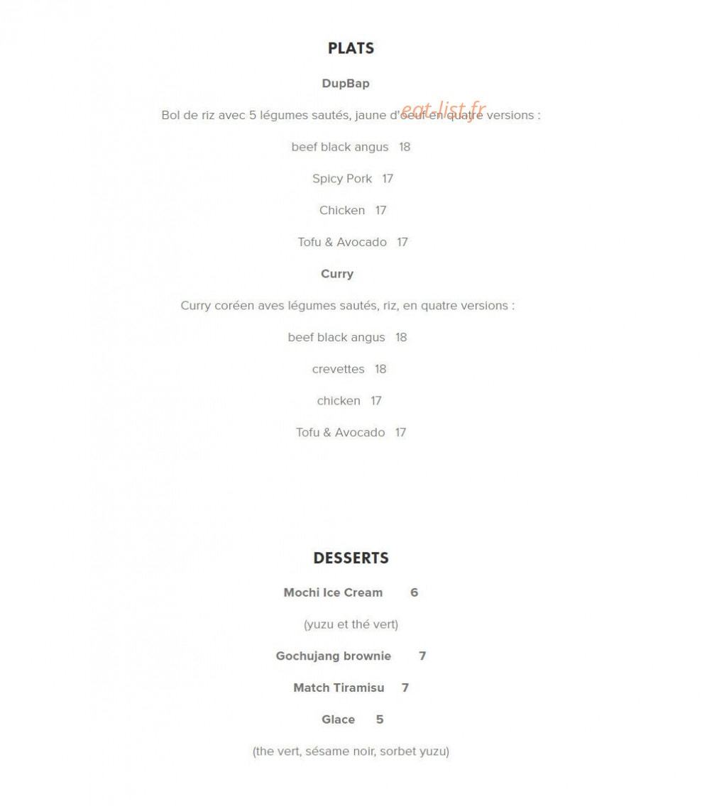 Seoul Mama — carte page 2