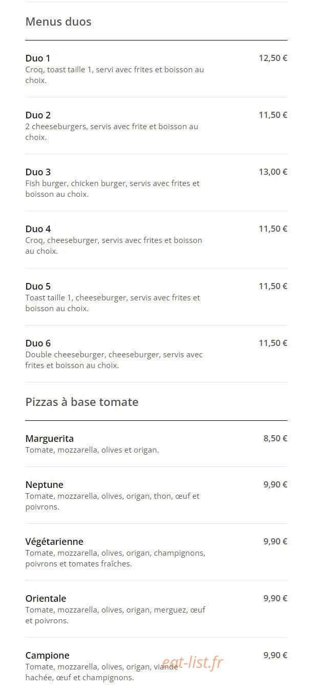 Space Lunch — carte page 5