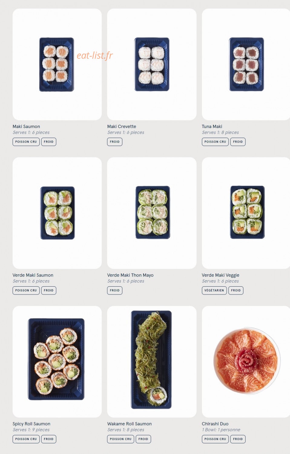 Sushi Daily — carte page 3