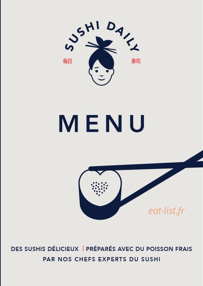 Sushi Daily — carte page 1