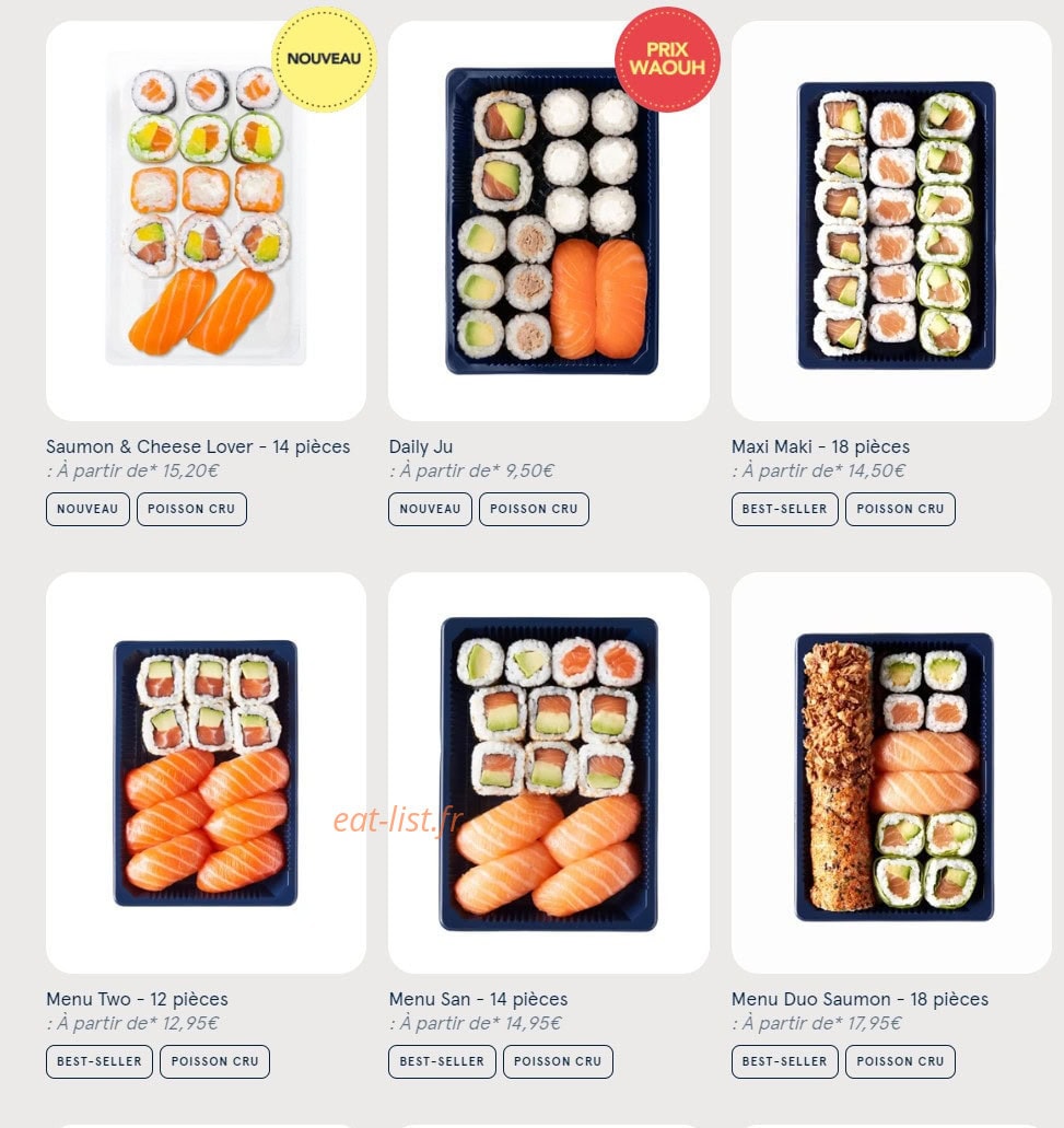 Sushi Daily — carte page 1