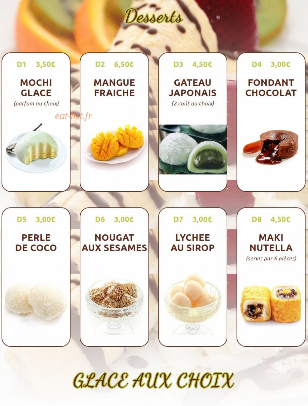 Sushi Gare — carte page 25